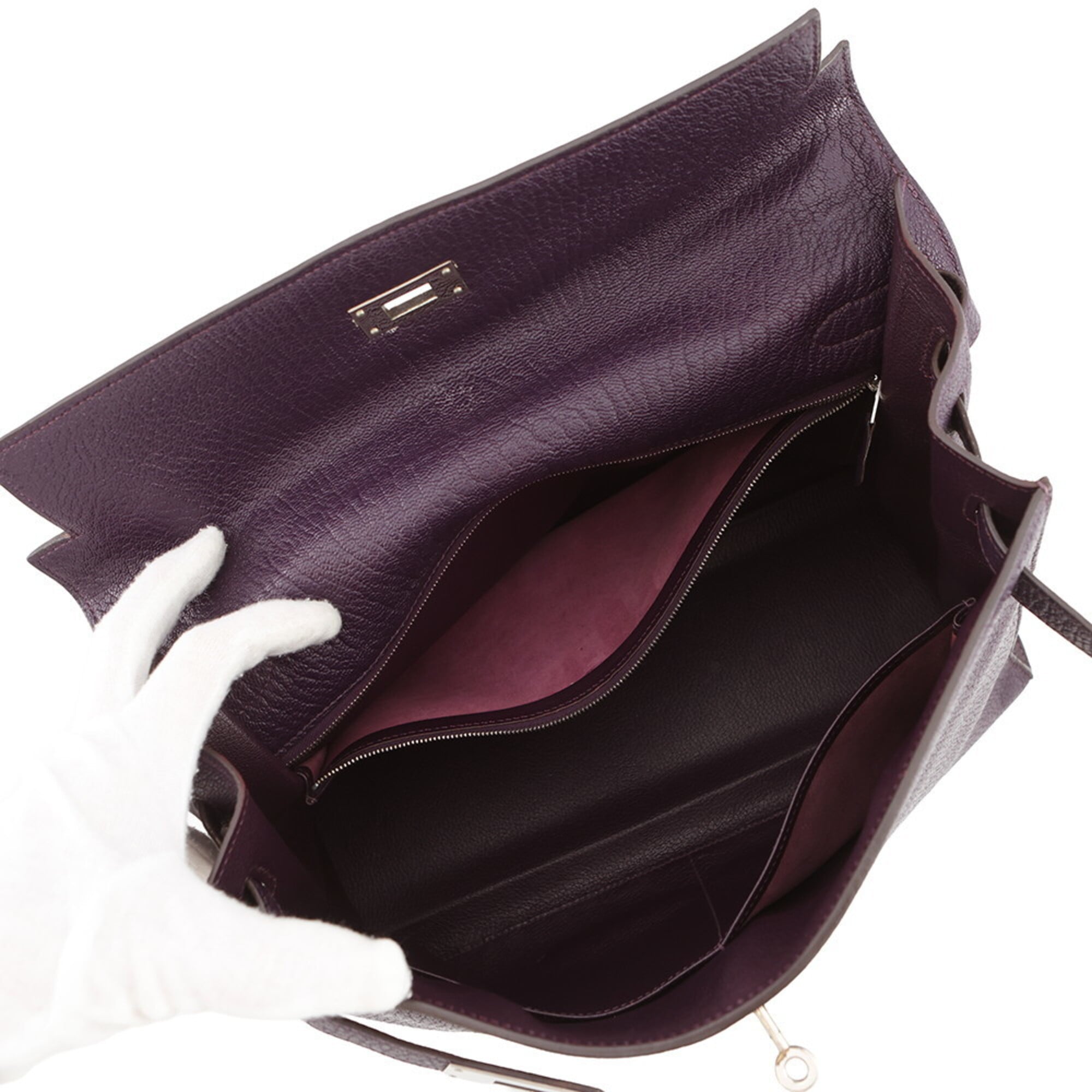 Hermes Cassis Chevre Coromandel Leather Handbag (Pre-Owned)
