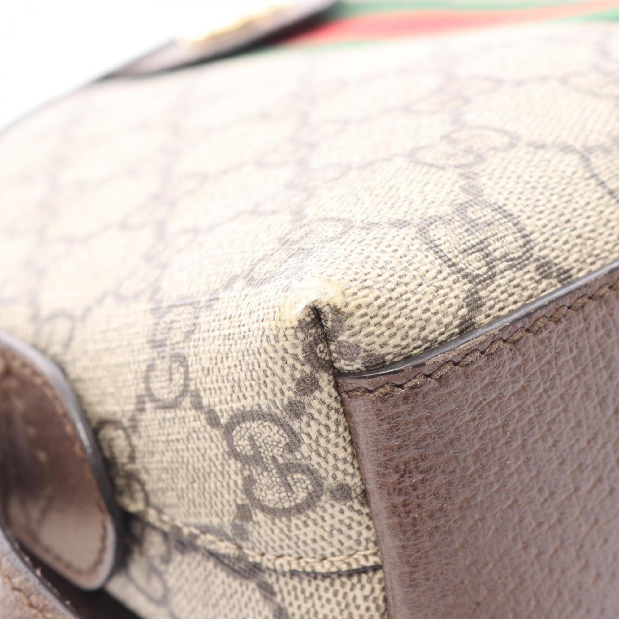 Gucci Beige Multi-Color Gg Supreme Leather Handbag Shoulder Bag (Pre-Owned)
