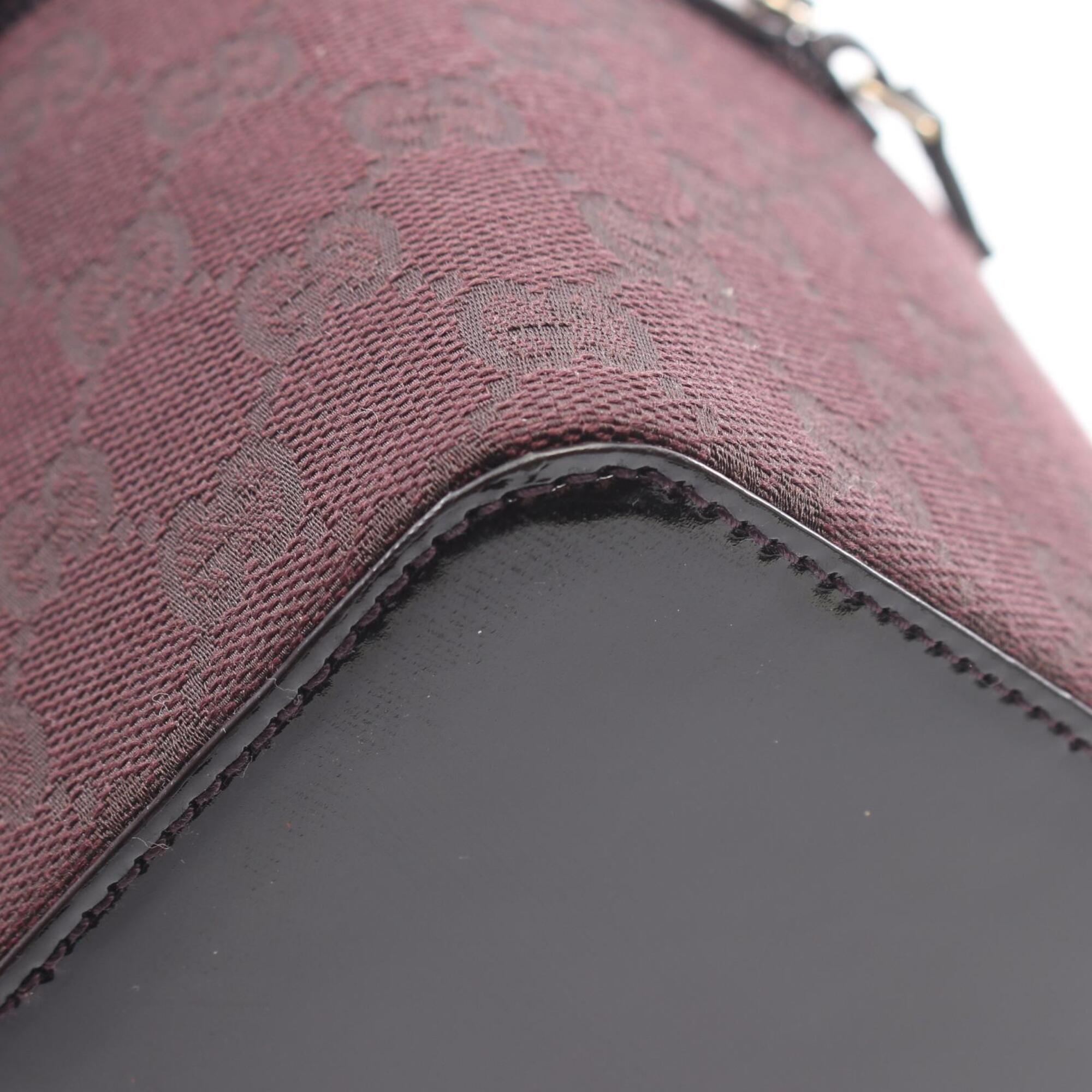 Gucci Purple Canvas Patent Leather Handbag (Pre-Owned)