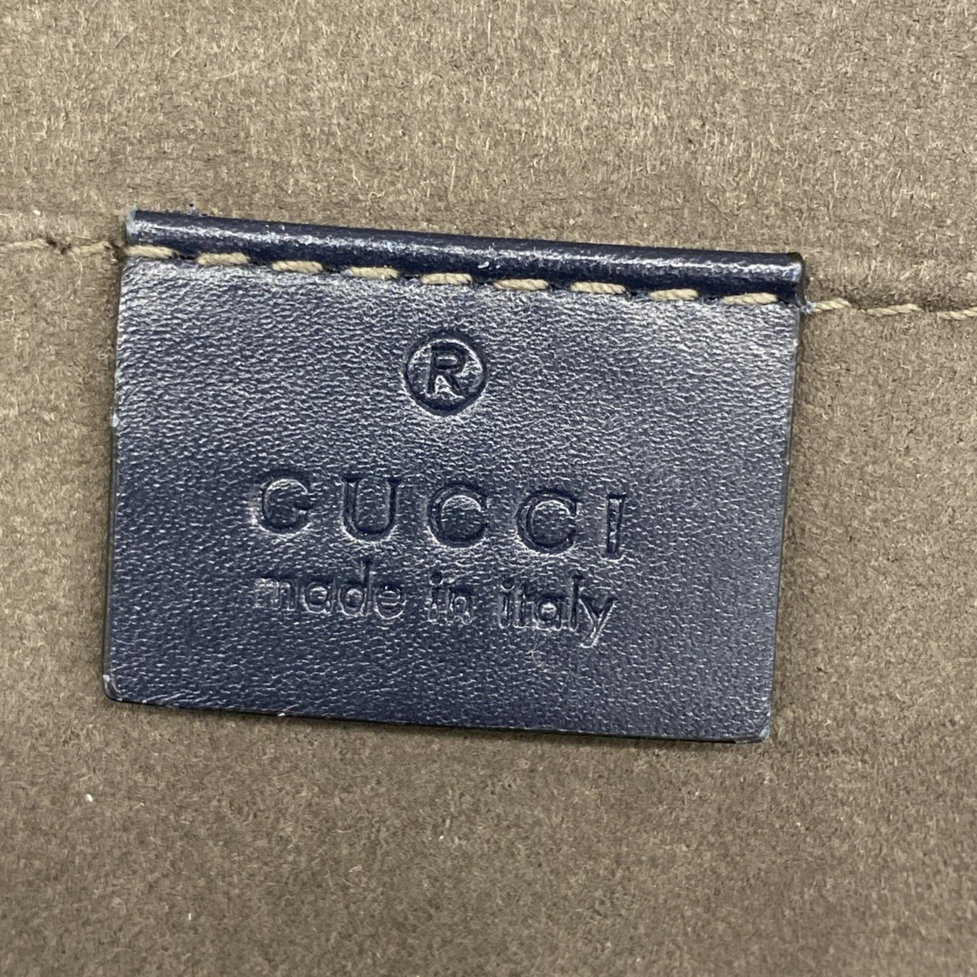 Gucci Navy Leather Sling Bag (Pre-Owned)