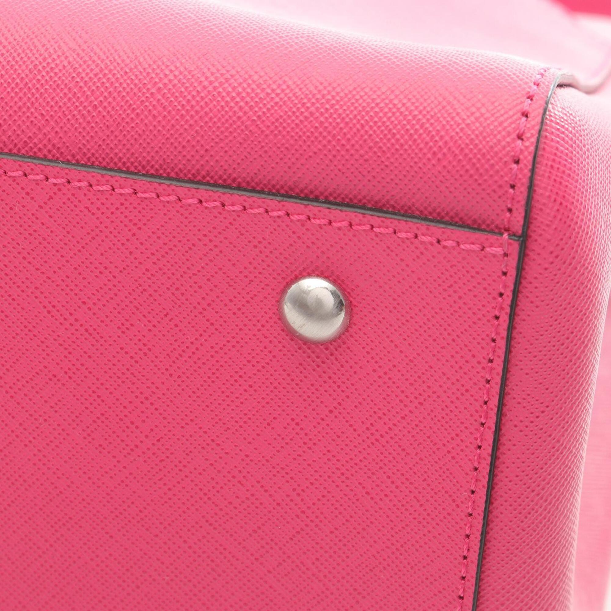 Mcm Pink Leather Handbag Tote Bag (Pre-Owned)