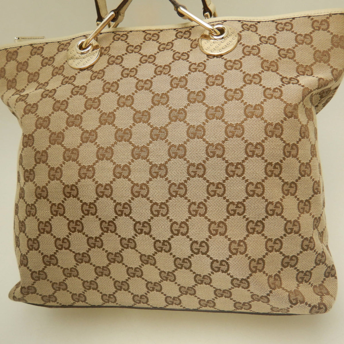 Gucci Gg Canvas Beige Gg Canvas Tote Bag (Pre-Owned)