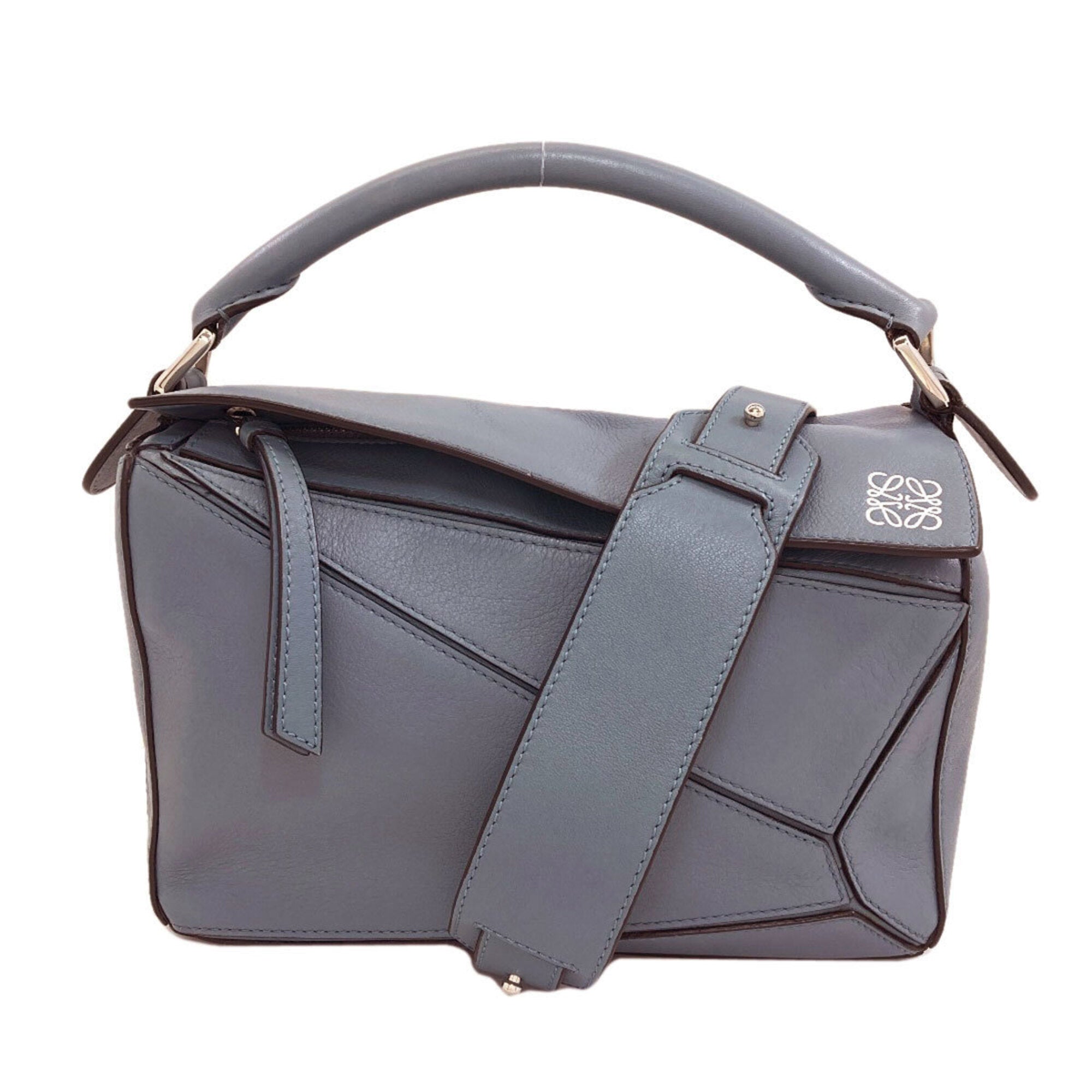 Loewe Puzzle Light Blue Leather Handbag (Pre-Owned)