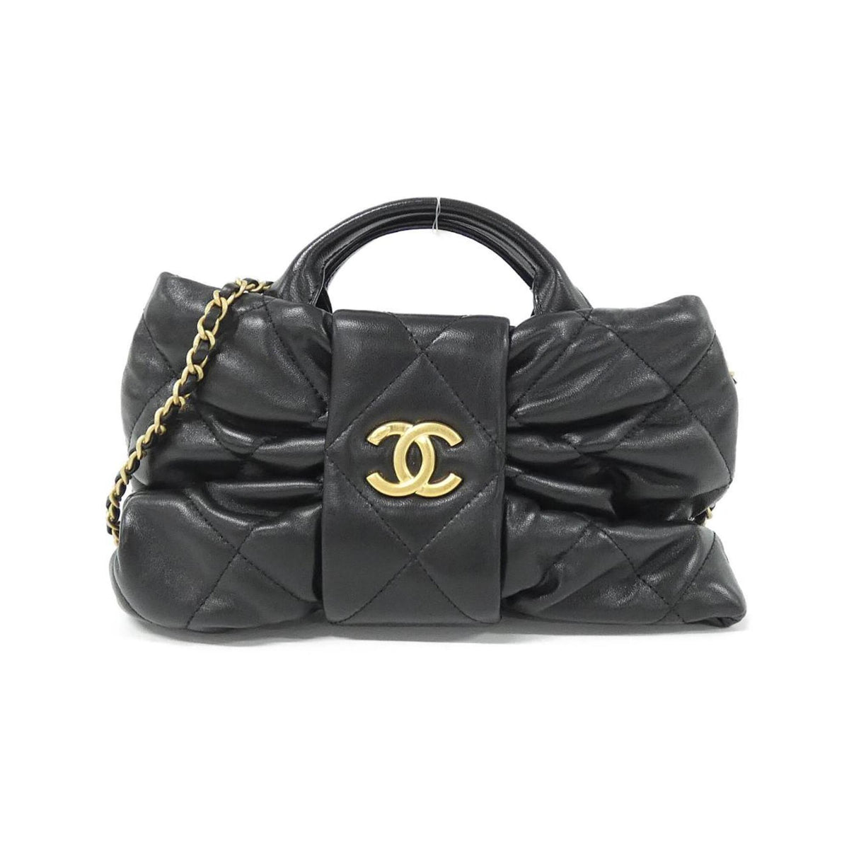 Chanel Black Leather Handbag (Pre-Owned)