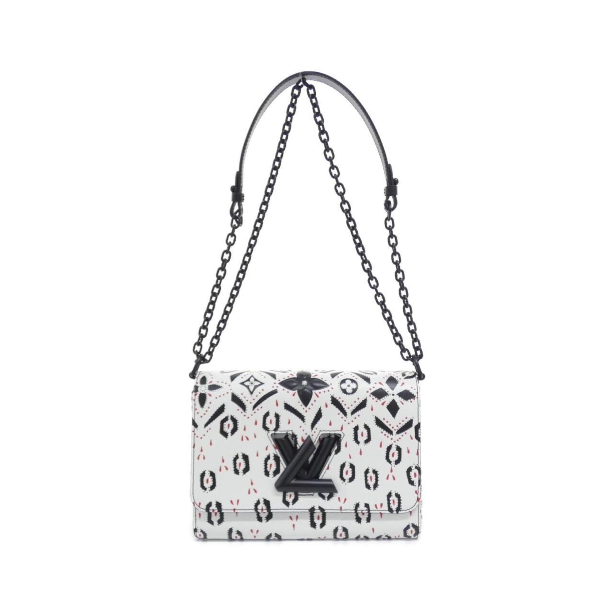 Louis Vuitton Black Blanc Leather Shoulder Bag (Pre-Owned)