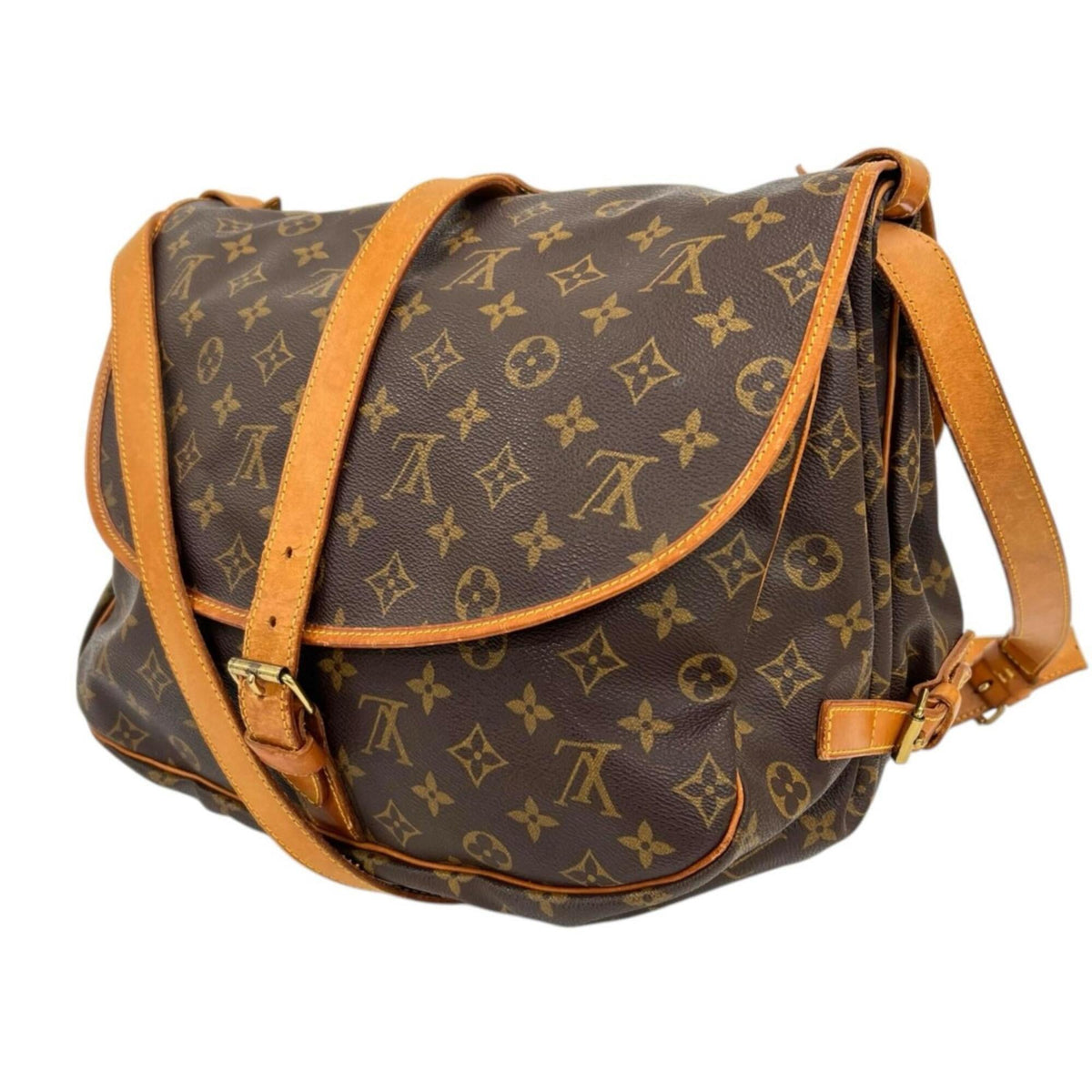 Louis Vuitton Brown Monogram Leather Shoulder Bag (Pre-Owned)