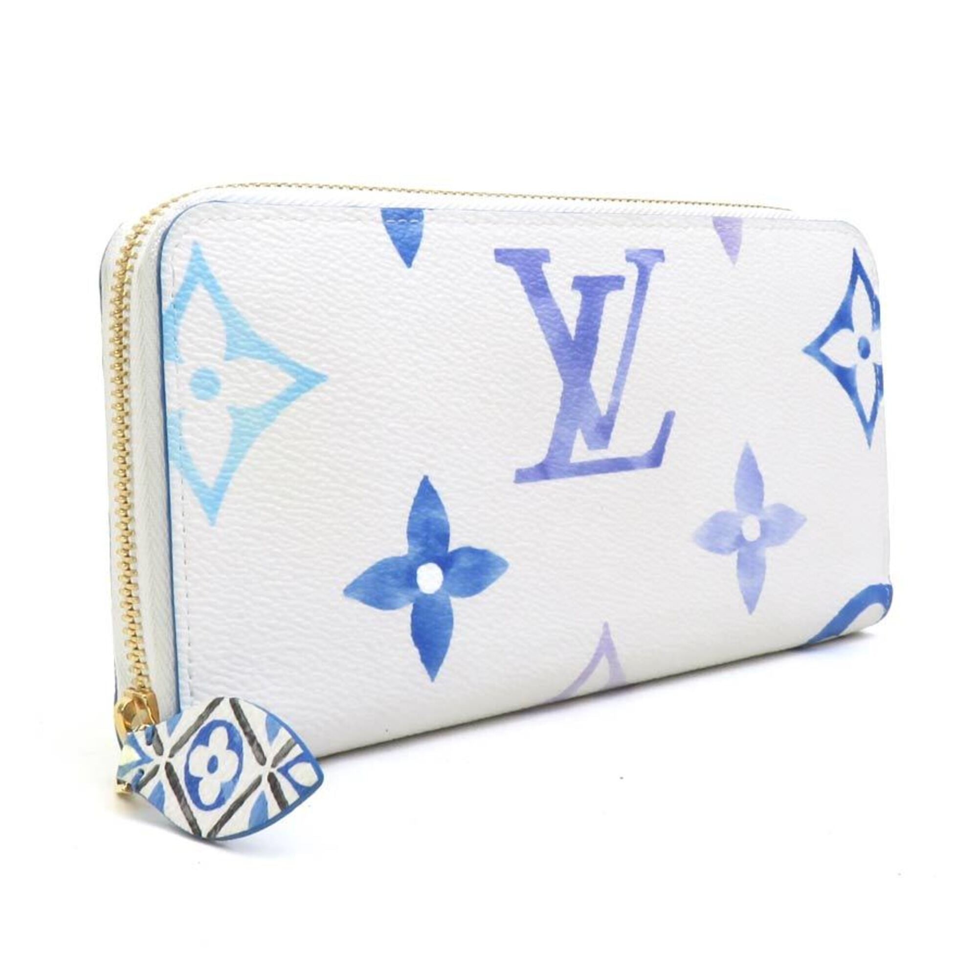 Louis Vuitton Blue White Long Wallet (Bi-Fold) (Pre-Owned)