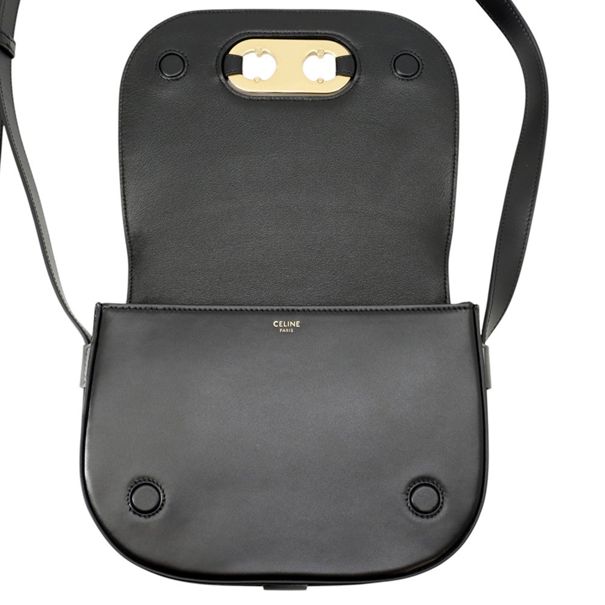 Celine Black Leather Handbag Shoulder Bag (Pre-Owned)
