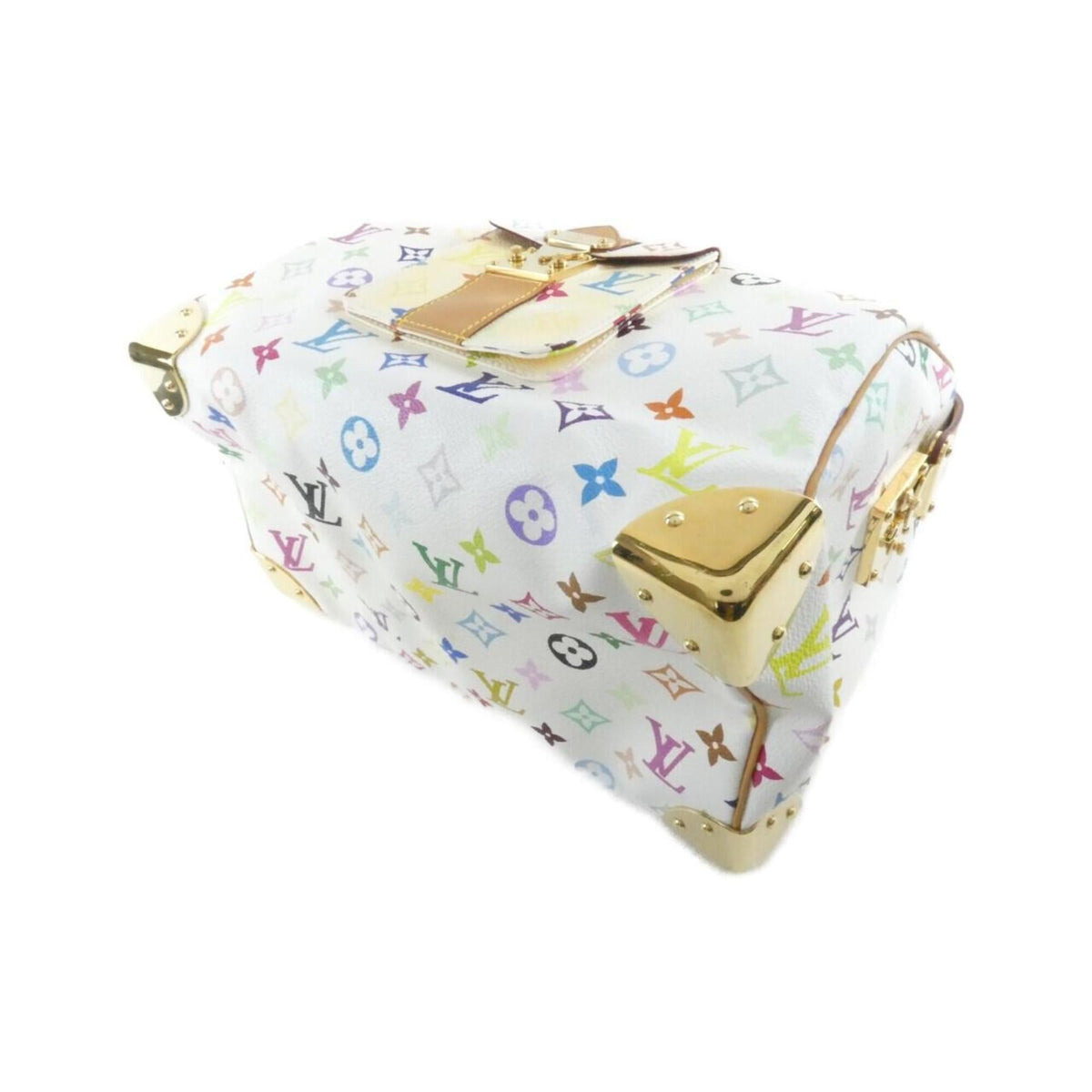 Louis Vuitton White Coated Canvas Boston Bag (Pre-Owned)