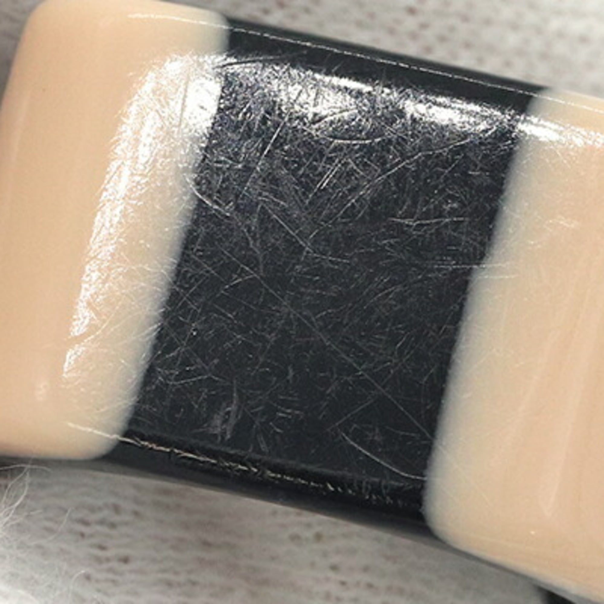 Chanel Black Pink Plastic Band Ring (Pre-Owned)
