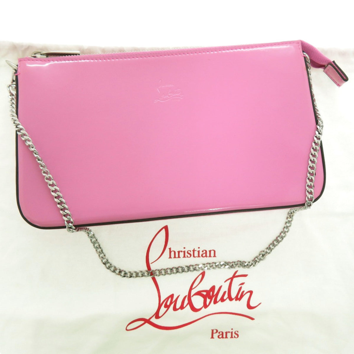 Christian Louboutin Pink Patent Leather Shoulder Bag (Pre-Owned)