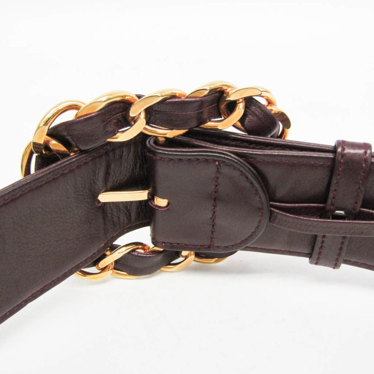Chanel Burgundy Standard Belt (Pre-Owned)