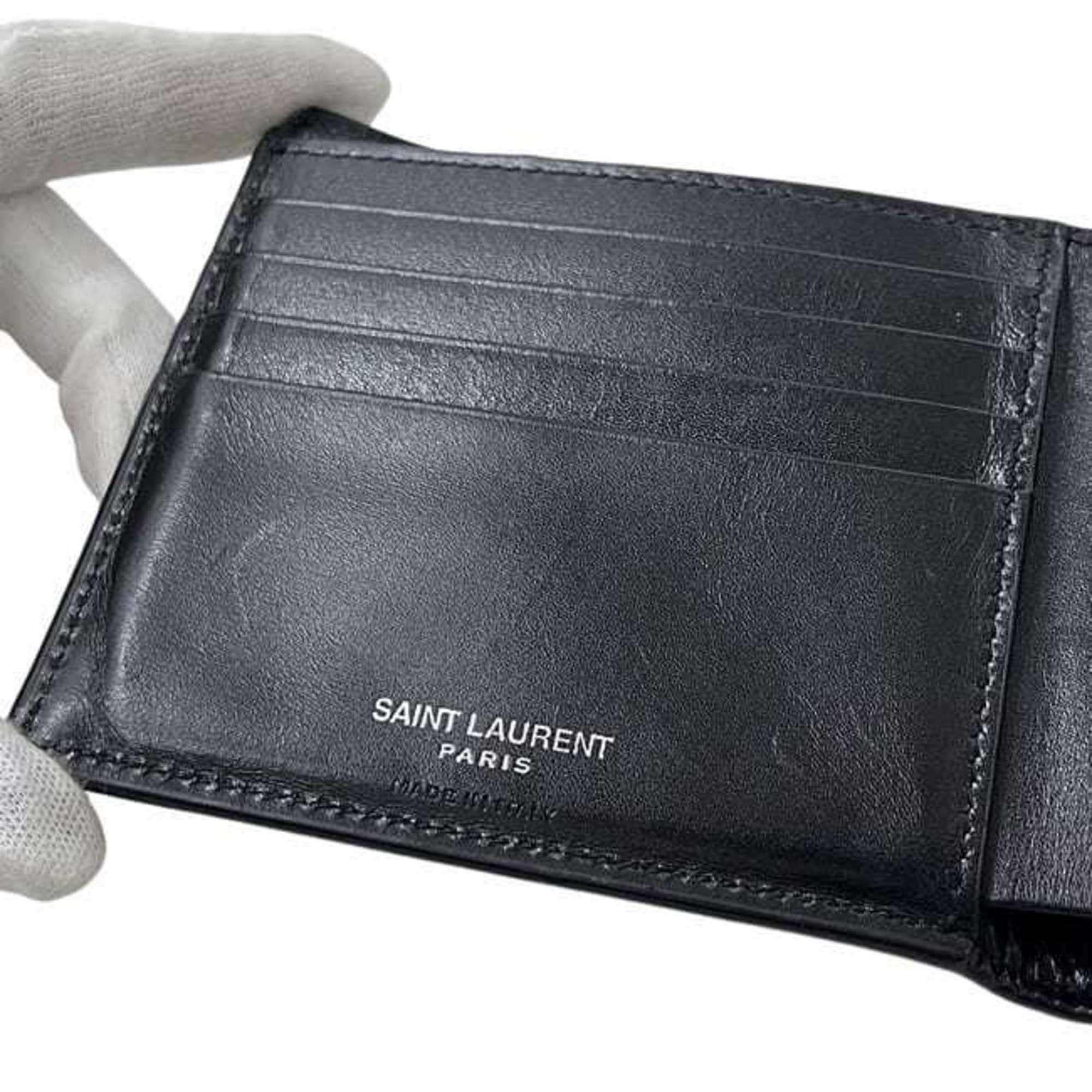 Saint Laurent Black Leather Wallet (Bi-Fold) (Pre-Owned)