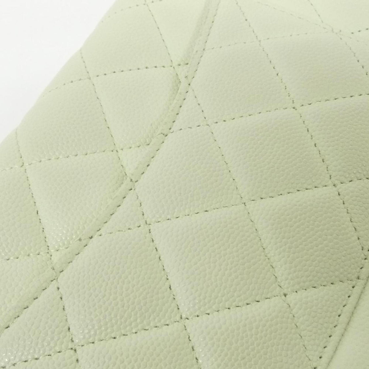 Chanel Light Green Grained Calfskin Chain/Shoulder Wallet (Pre-Owned)