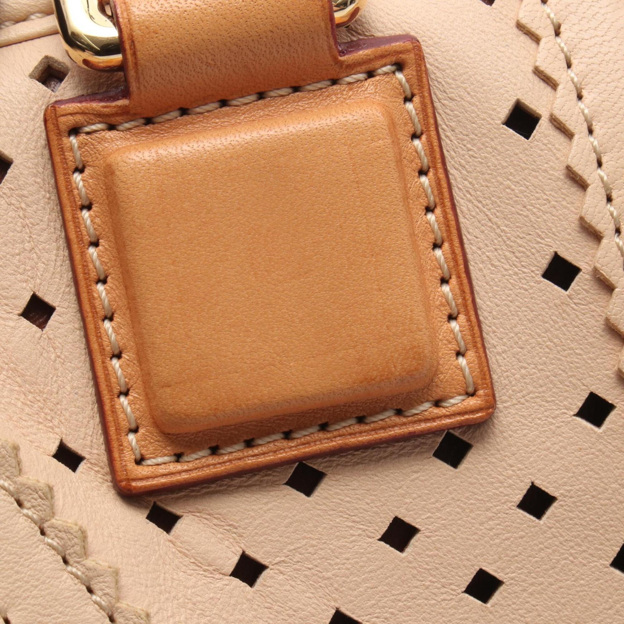Loewe Amazona Beige Gray Multi-Color Leather Handbag (Pre-Owned)