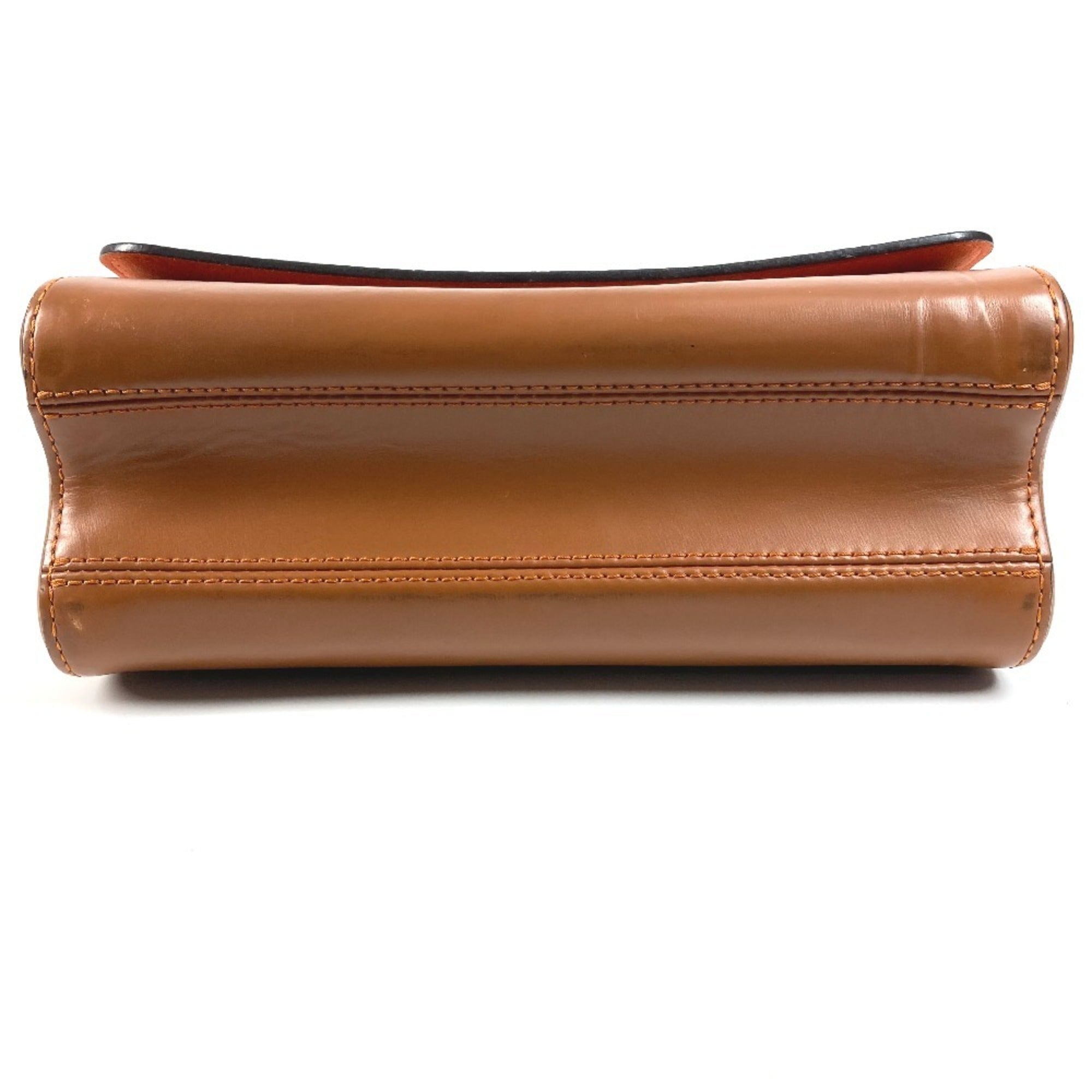 Louis Vuitton Brown Orange Monogram Leather Shoulder Bag (Pre-Owned)