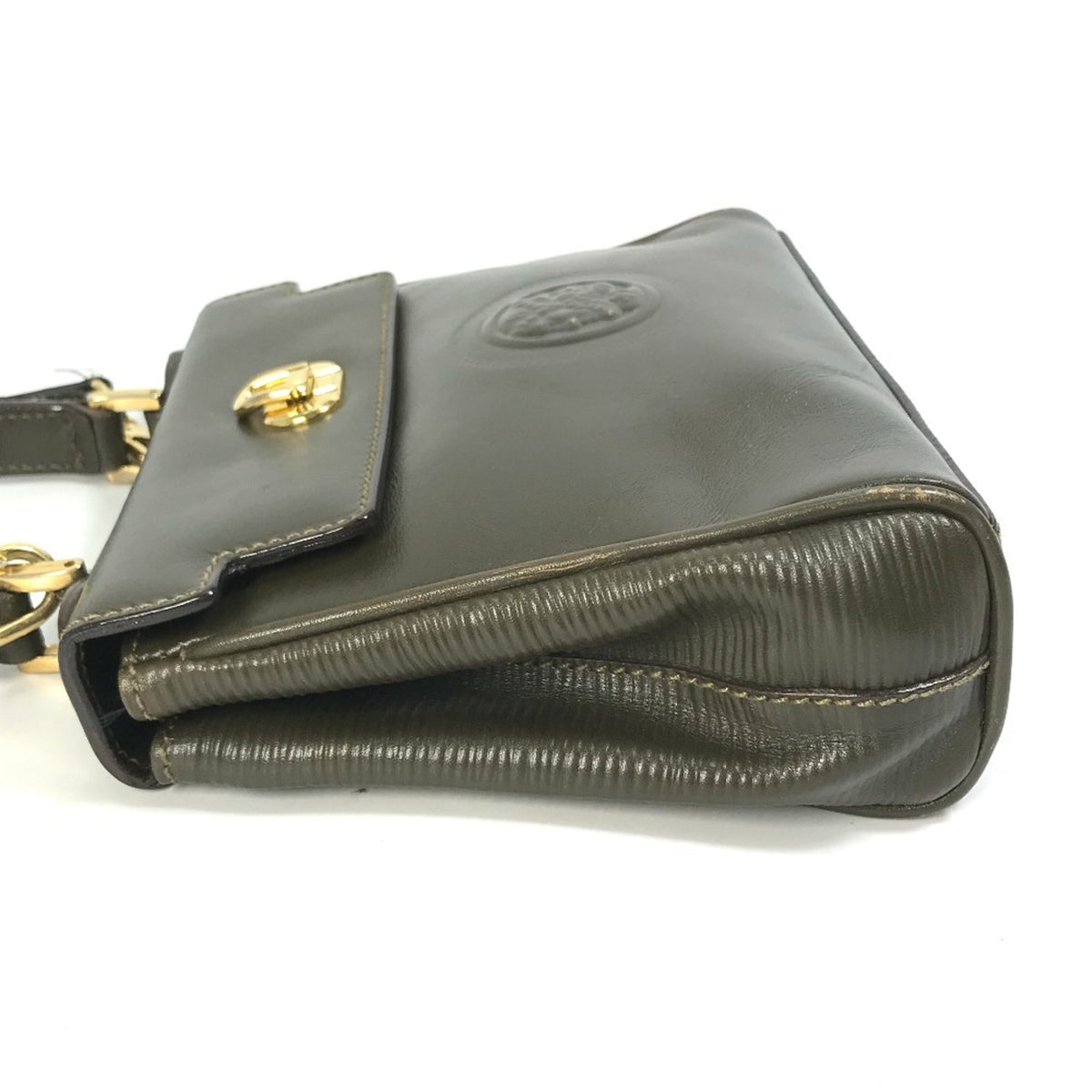 Fendi Khaki Leather Handbag Shoulder Bag (Pre-Owned)