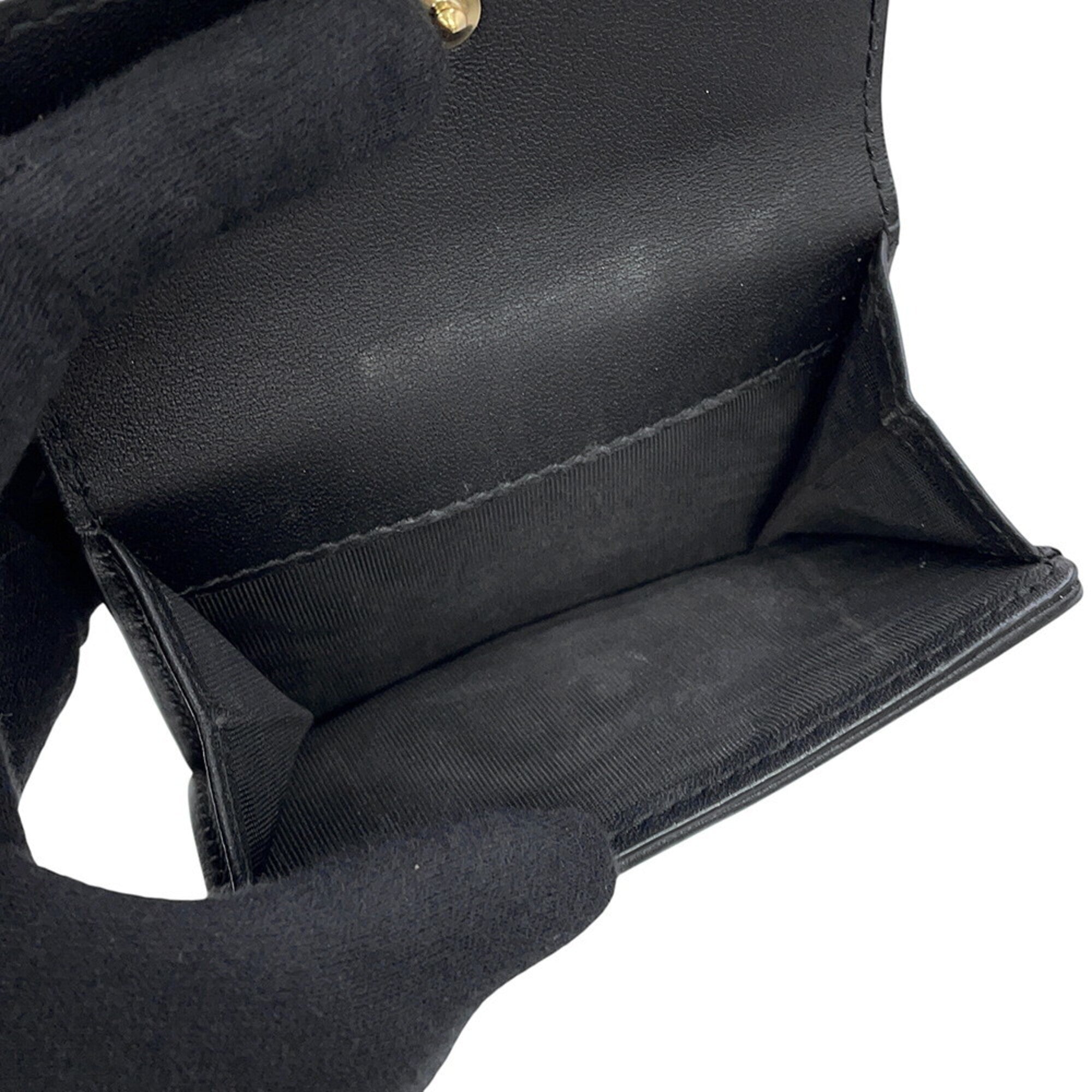 Christian Dior Black Leather Wallet (Tri-Fold) (Pre-Owned)