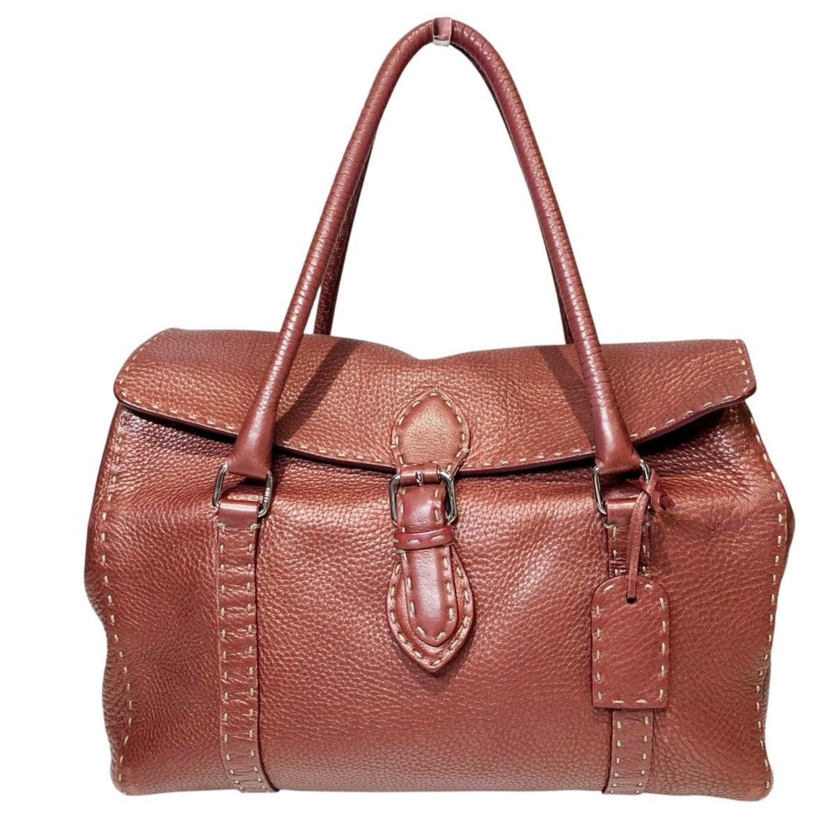 Fendi Selleria Red Color Leather Handbag (Pre-Owned)