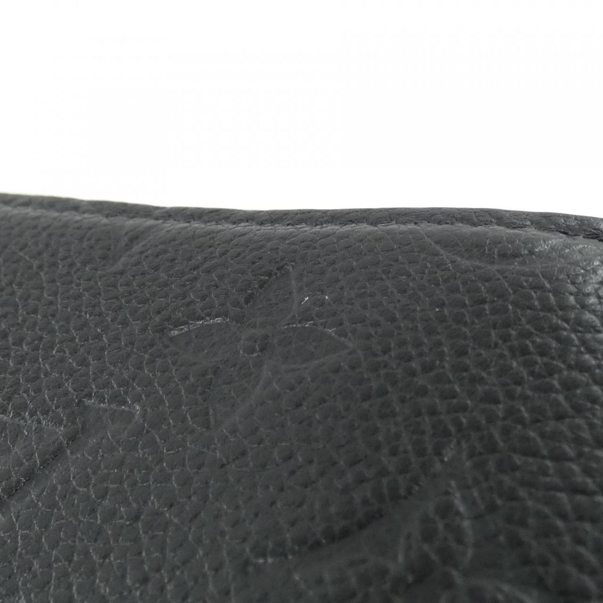 Louis Vuitton Black Leather Wallet (Tri-Fold) (Pre-Owned)
