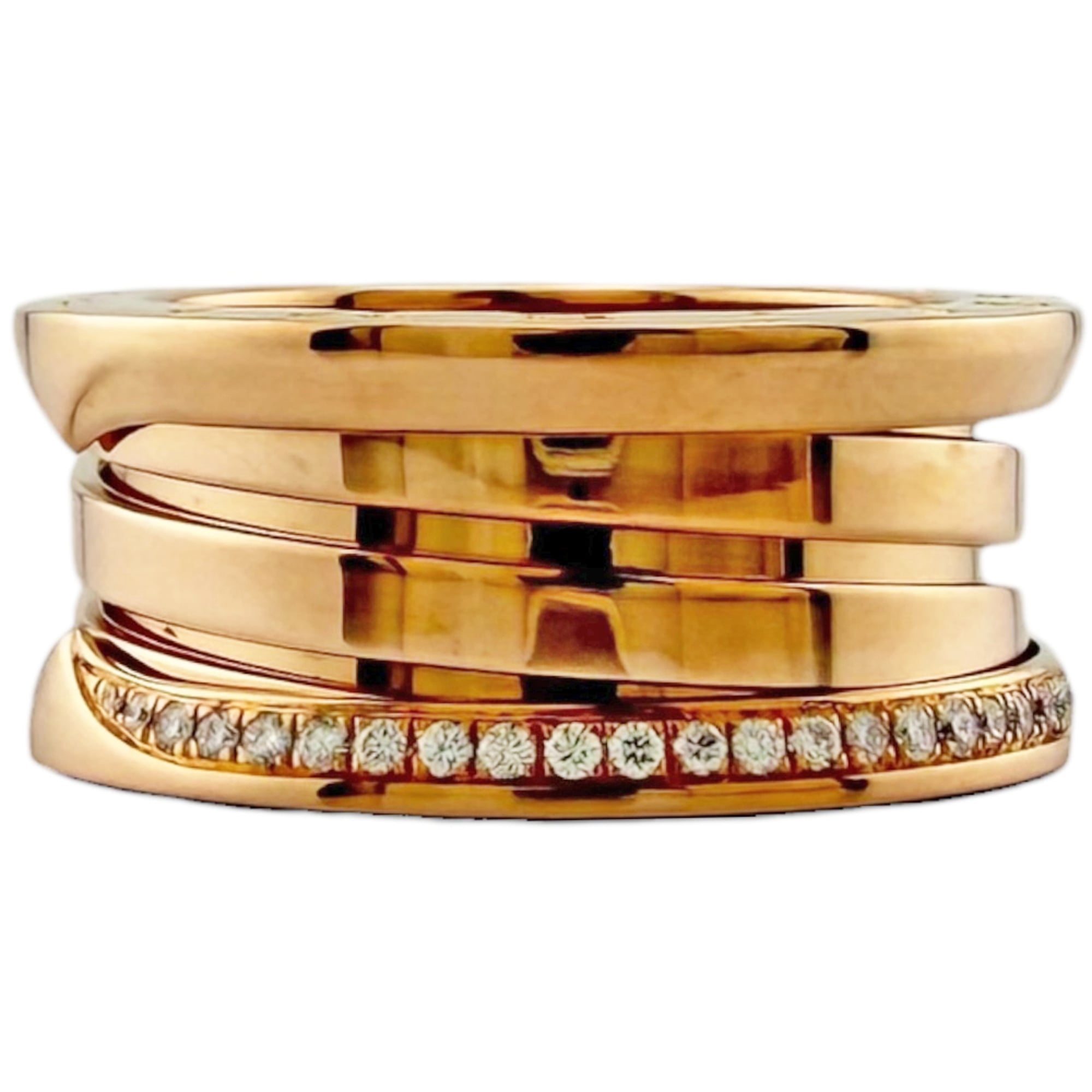 Bvlgari Gold Pink Gold (18K) Band Ring (Pre-Owned)