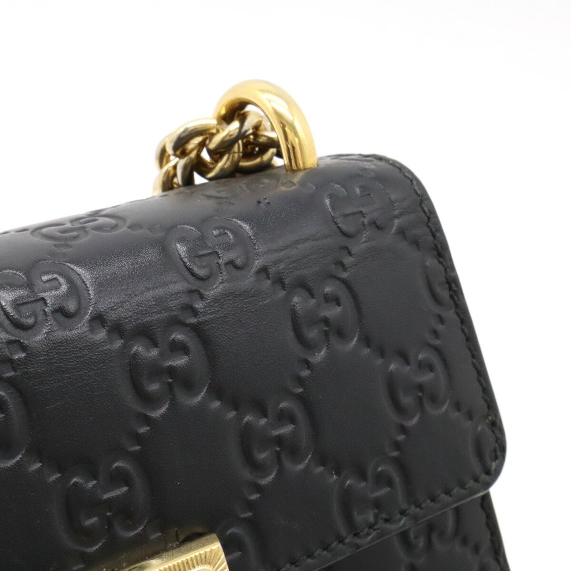 Gucci Guccissima Black Gg Leather Shoulder Bag (Pre-Owned)