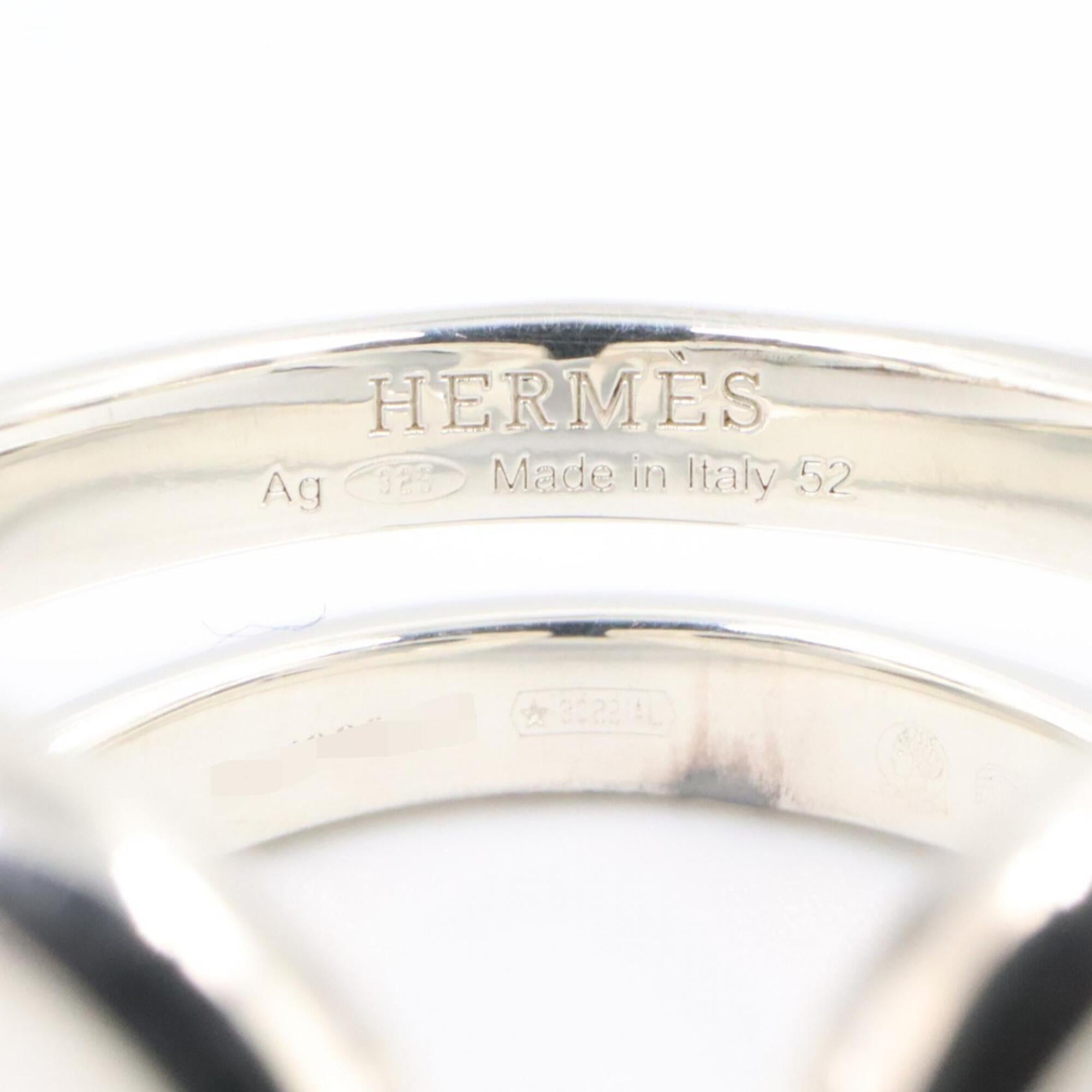 Hermes Silver Silver 925 Band Ring (Pre-Owned)
