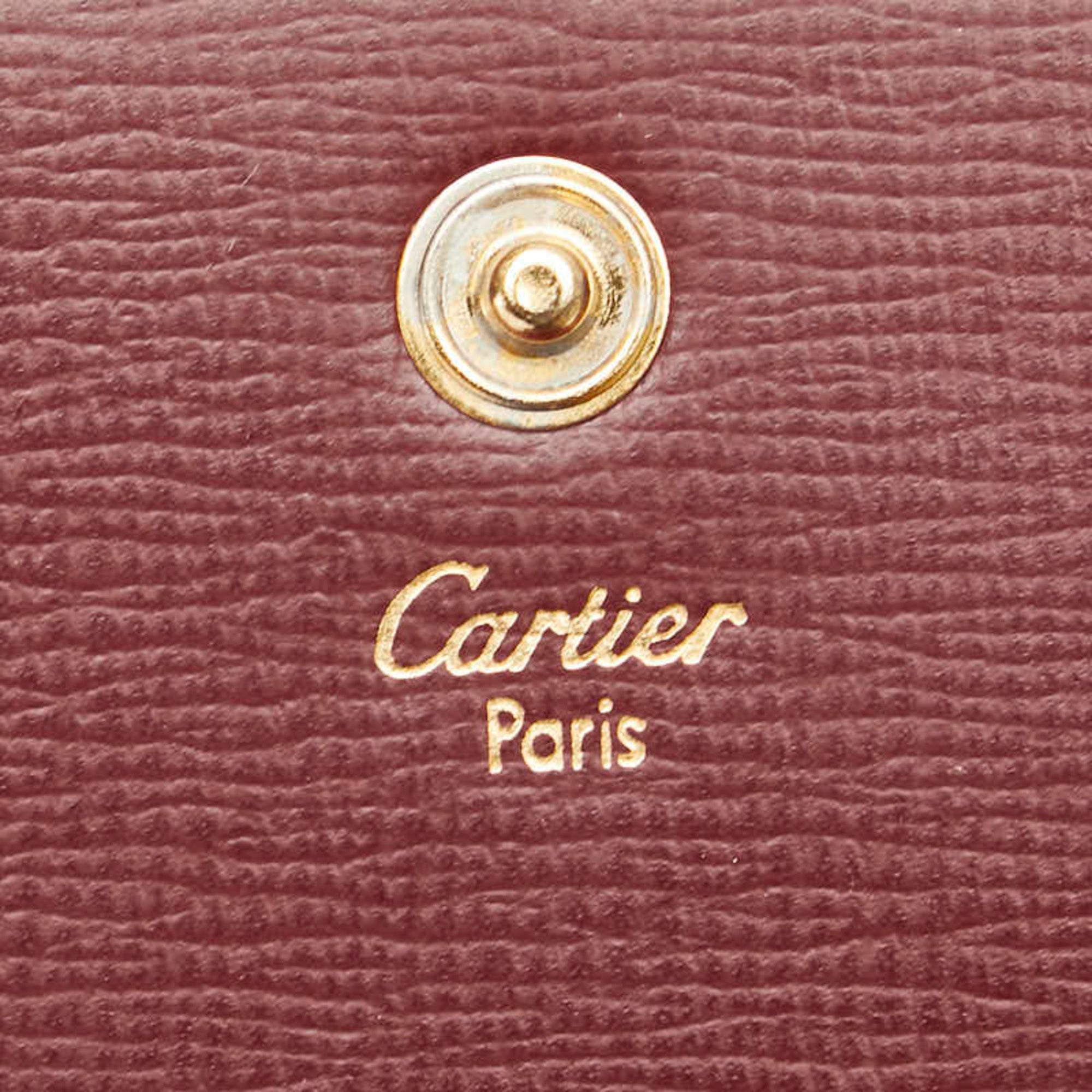 Cartier Bordeaux Wine Red Leather Coin Purse/Coin Case (Pre-Owned)