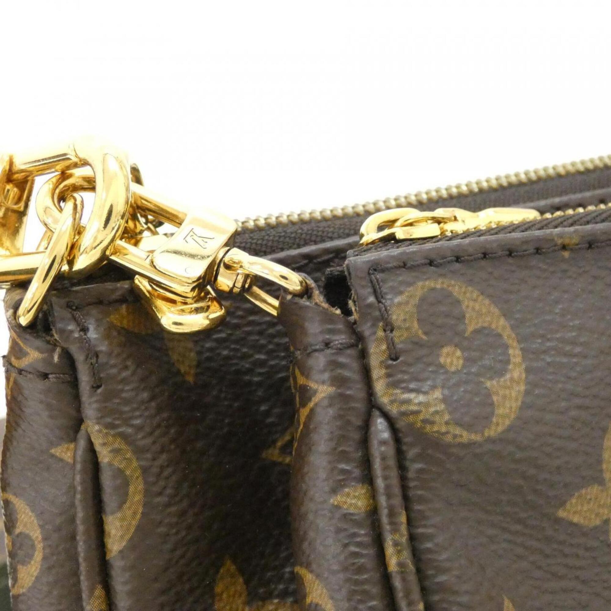 Louis Vuitton Khaki Marron Coated Canvas Pochette Pouch Shoulder Bag (Pre-Owned)