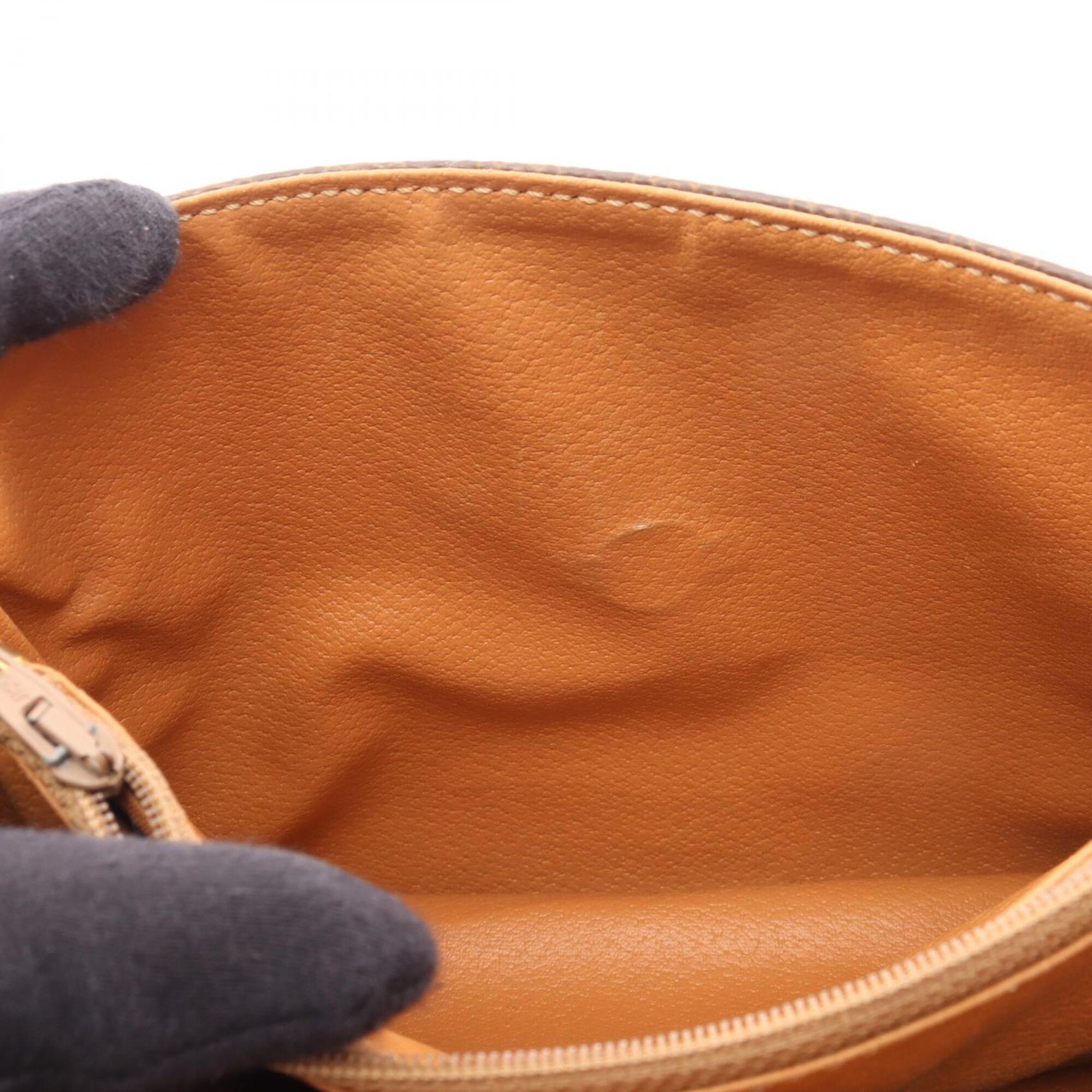 Celine Brown Coated Canvas Leather Shoulder Bag (Pre-Owned)