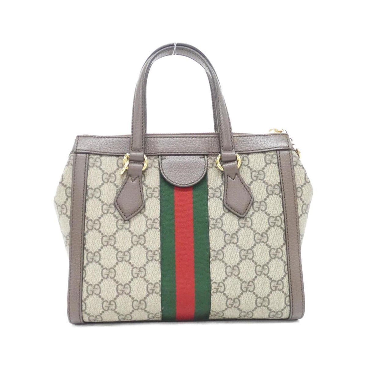 Gucci Ophidia Beige Brown Gg Supreme Leather Handbag (Pre-Owned)