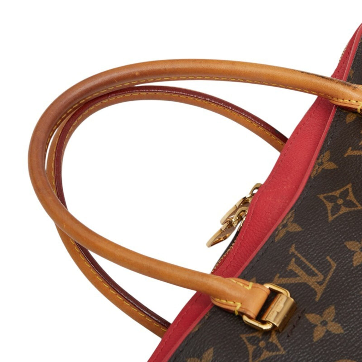 Louis Vuitton Brown Cerise Red Color Pvc Leather Handbag Shoulder Bag (Pre-Owned)