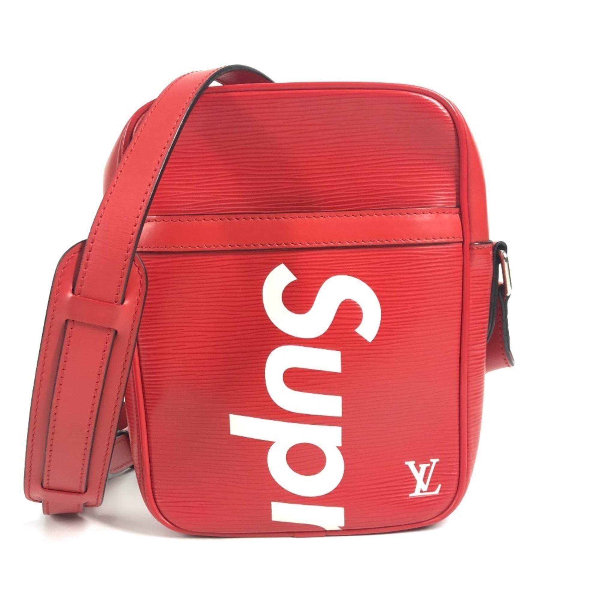 Louis Vuitton Epi Red Color White Epi Leather Pochette Shoulder Bag (Pre-Owned)