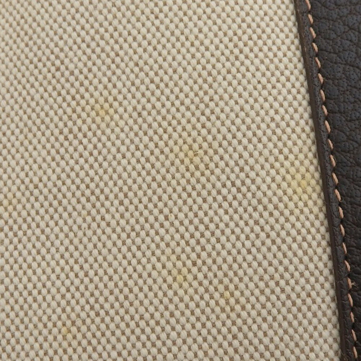 Hermes Beige Brown Marron Toile Officier Buffalo Leather Tote Bag (Pre-Owned)
