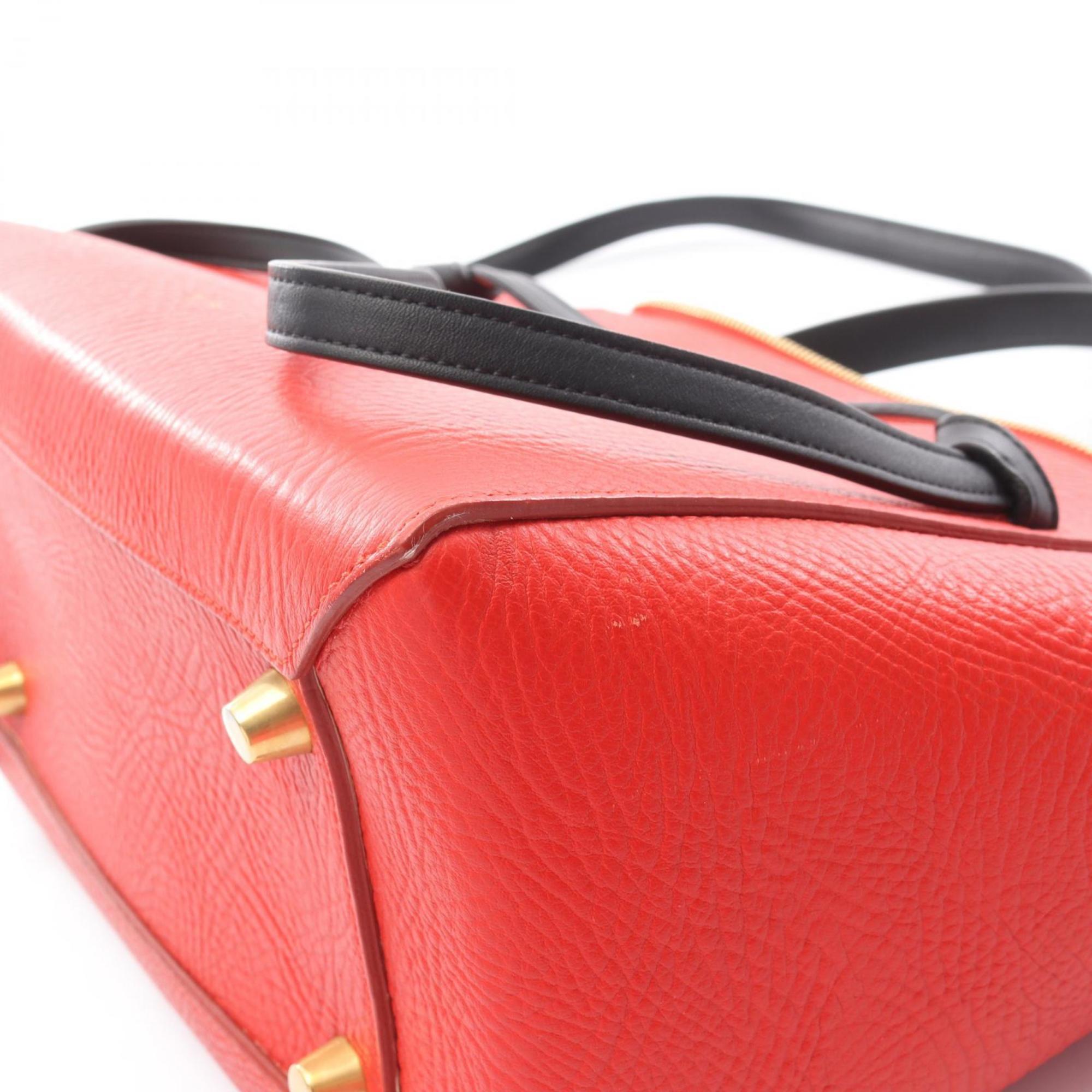 Celine Beige Black Red Color Leather Fanny Pack Handbag (Pre-Owned)