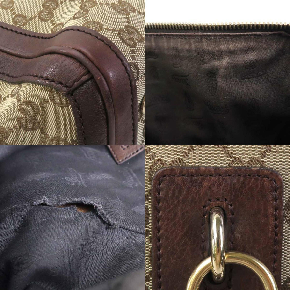 Gucci Brown Gg Canvas Handbag Shoulder Bag (Pre-Owned)