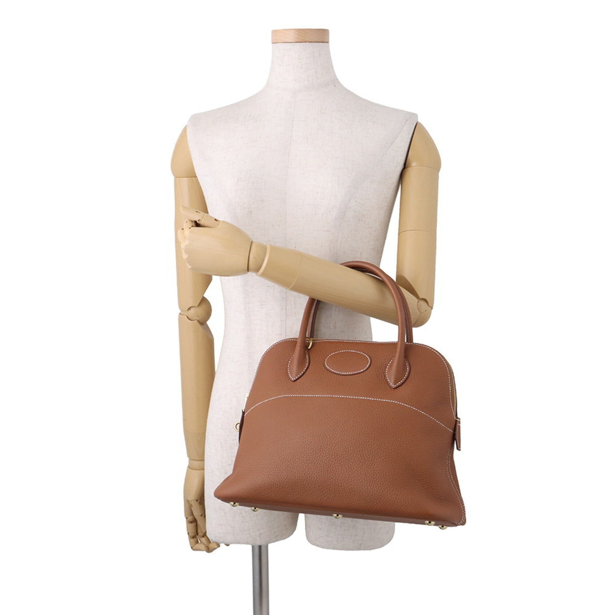 Hermes Brown Taurillon Clemence Leather Handbag Shoulder Bag (Pre-Owned)