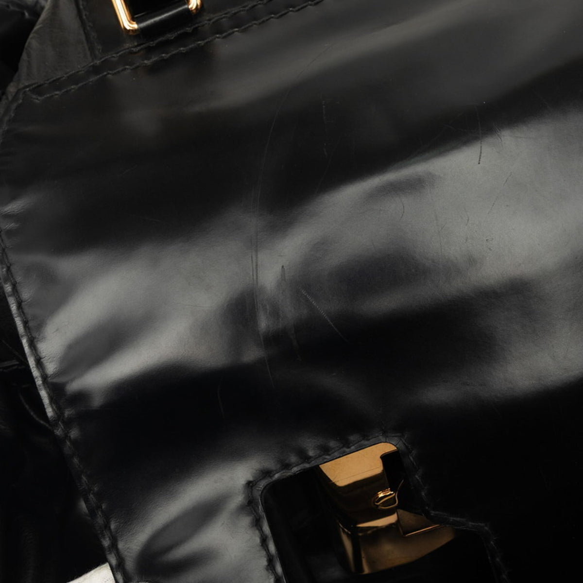 Gucci Black Leather Boston Bag Handbag (Pre-Owned)