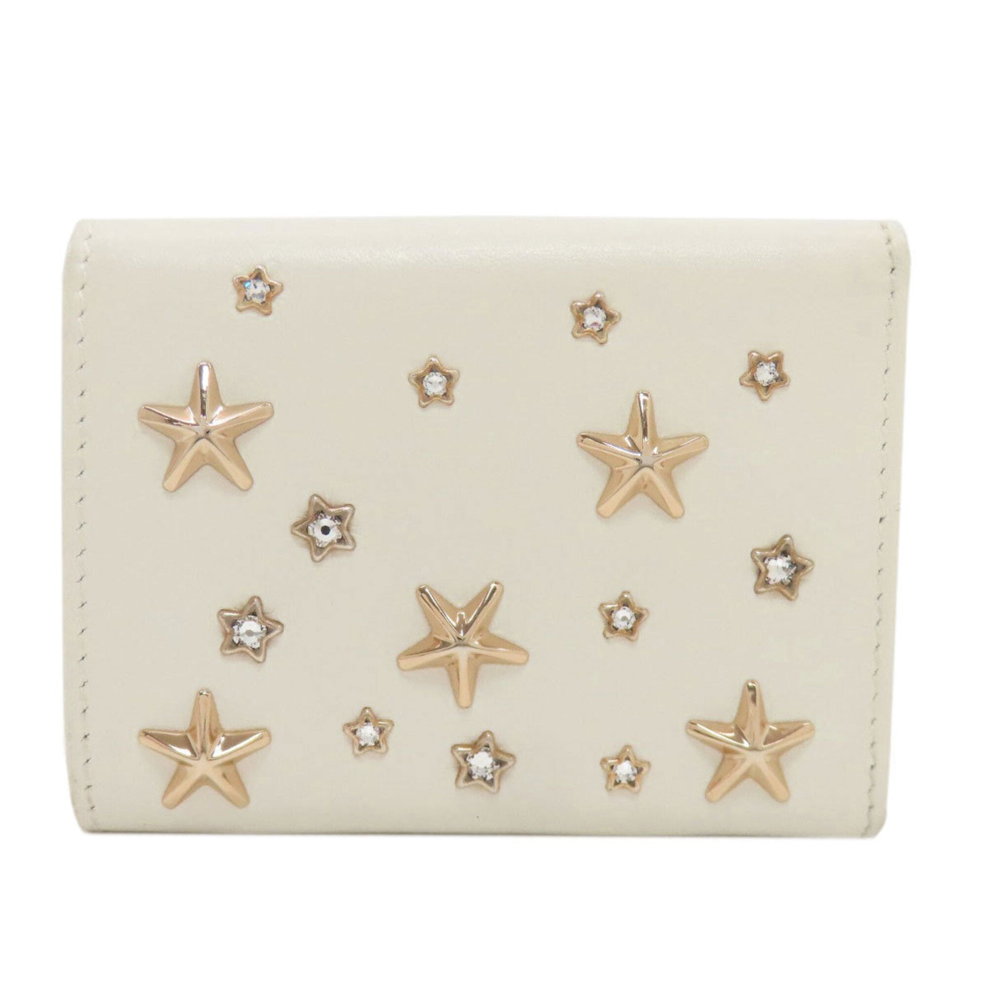 Jimmy Choo White Leather Wallet (Tri-Fold) (Pre-Owned)