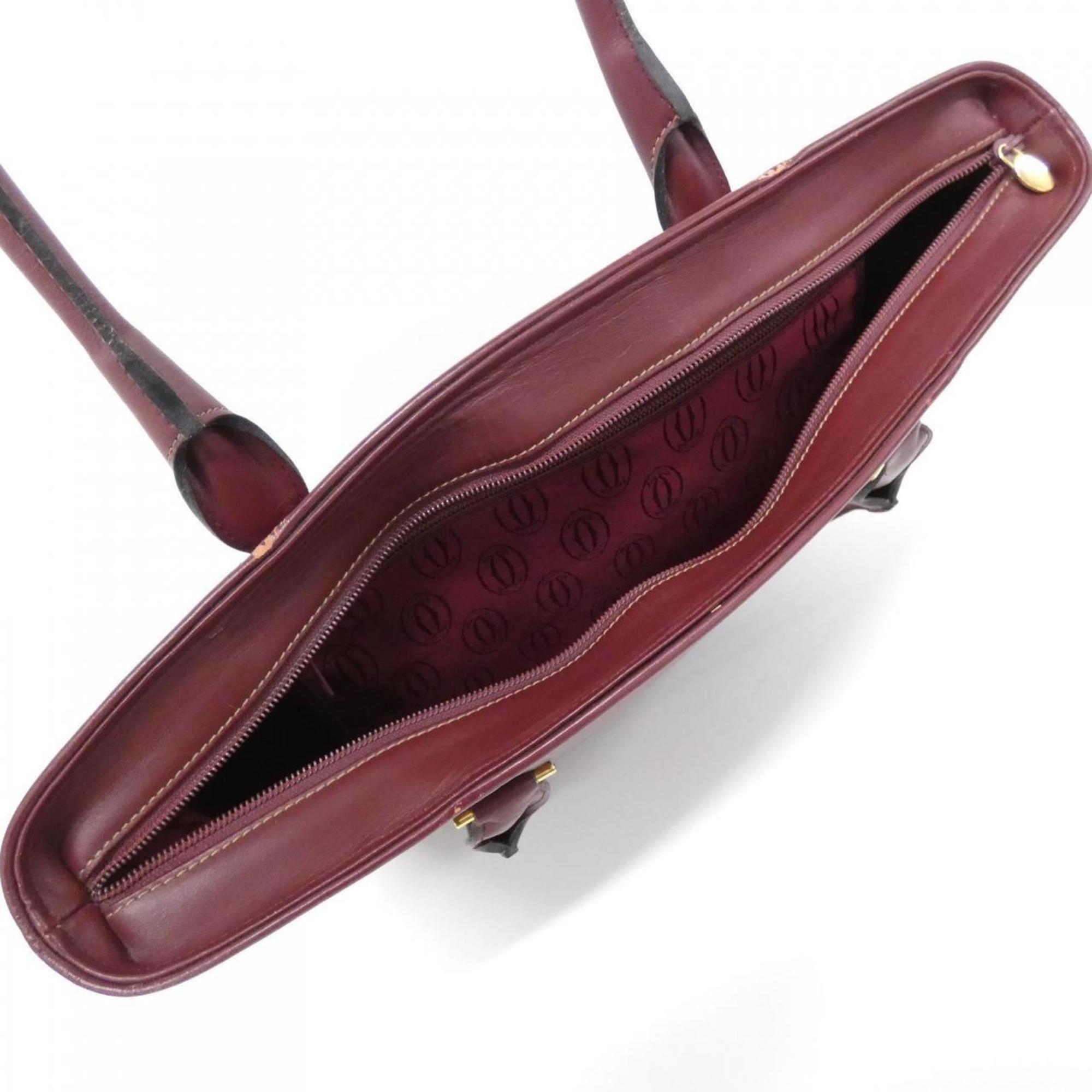 Cartier Bordeaux Leather Shoulder Bag (Pre-Owned)