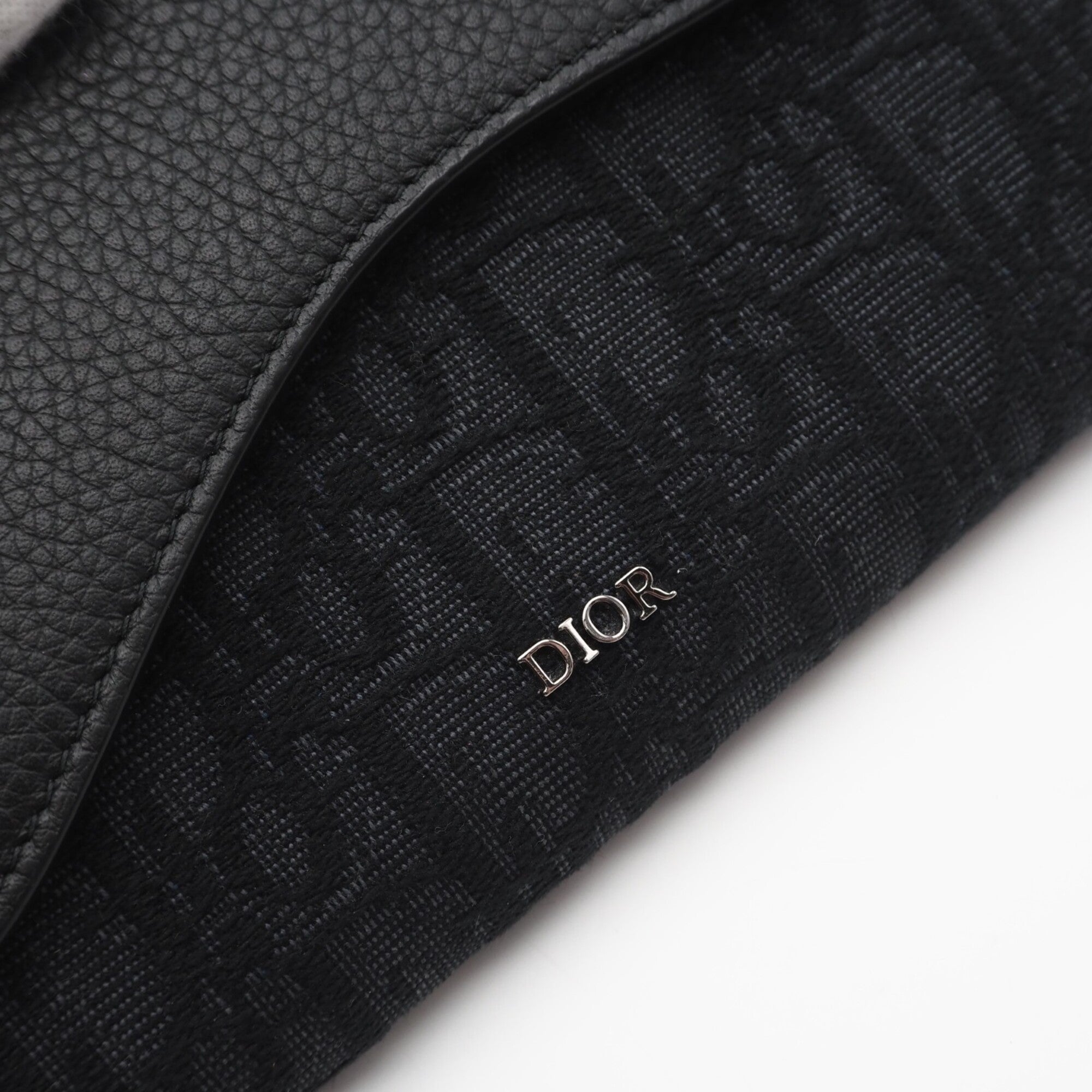 Christian Dior Black Canvas Leather Long Wallet (Bi-Fold) (Pre-Owned)
