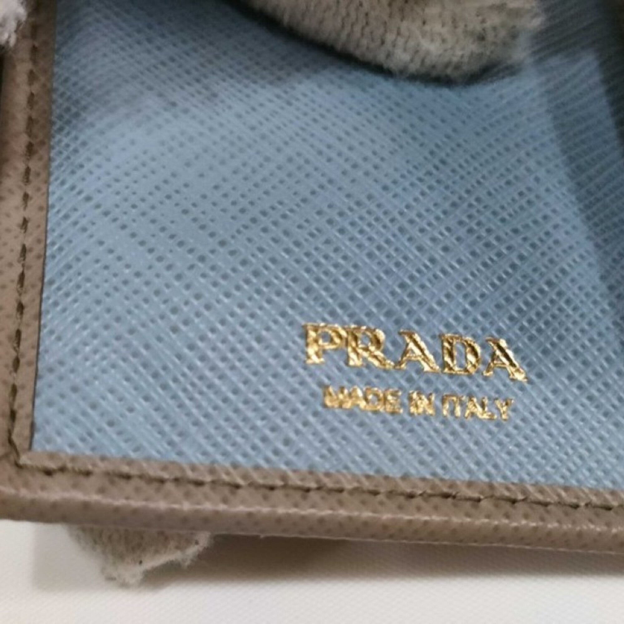 Prada Grayish Saffiano Metal Wallet (Tri-Fold) (Pre-Owned)