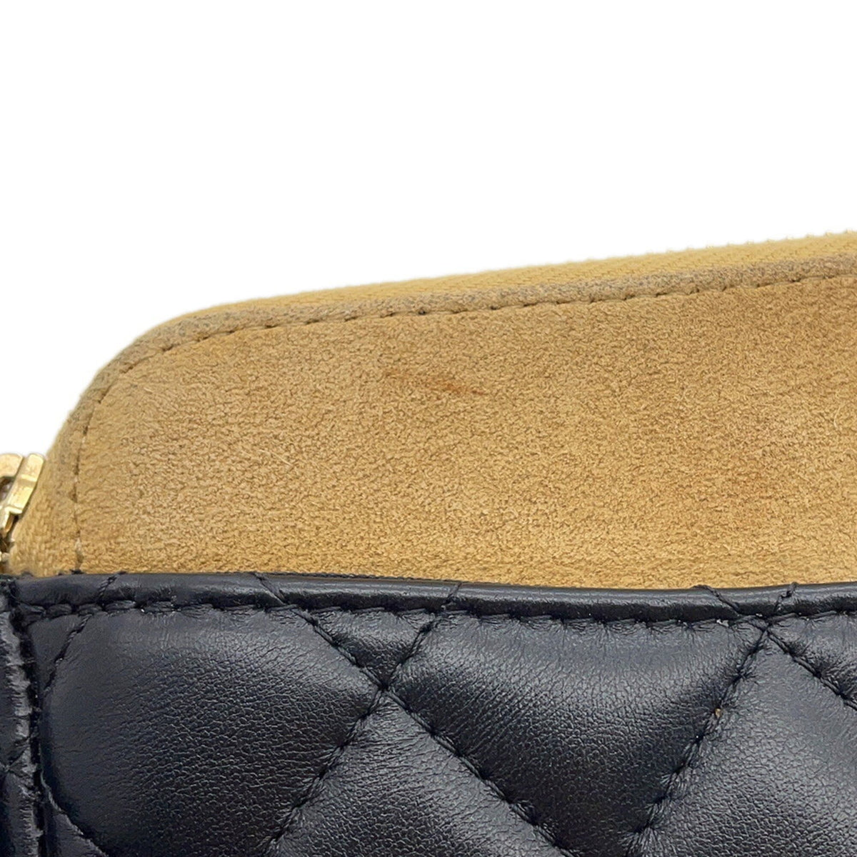 Chanel Matelasse Beige Black Suede Leather Handbag Shoulder Bag (Pre-Owned)
