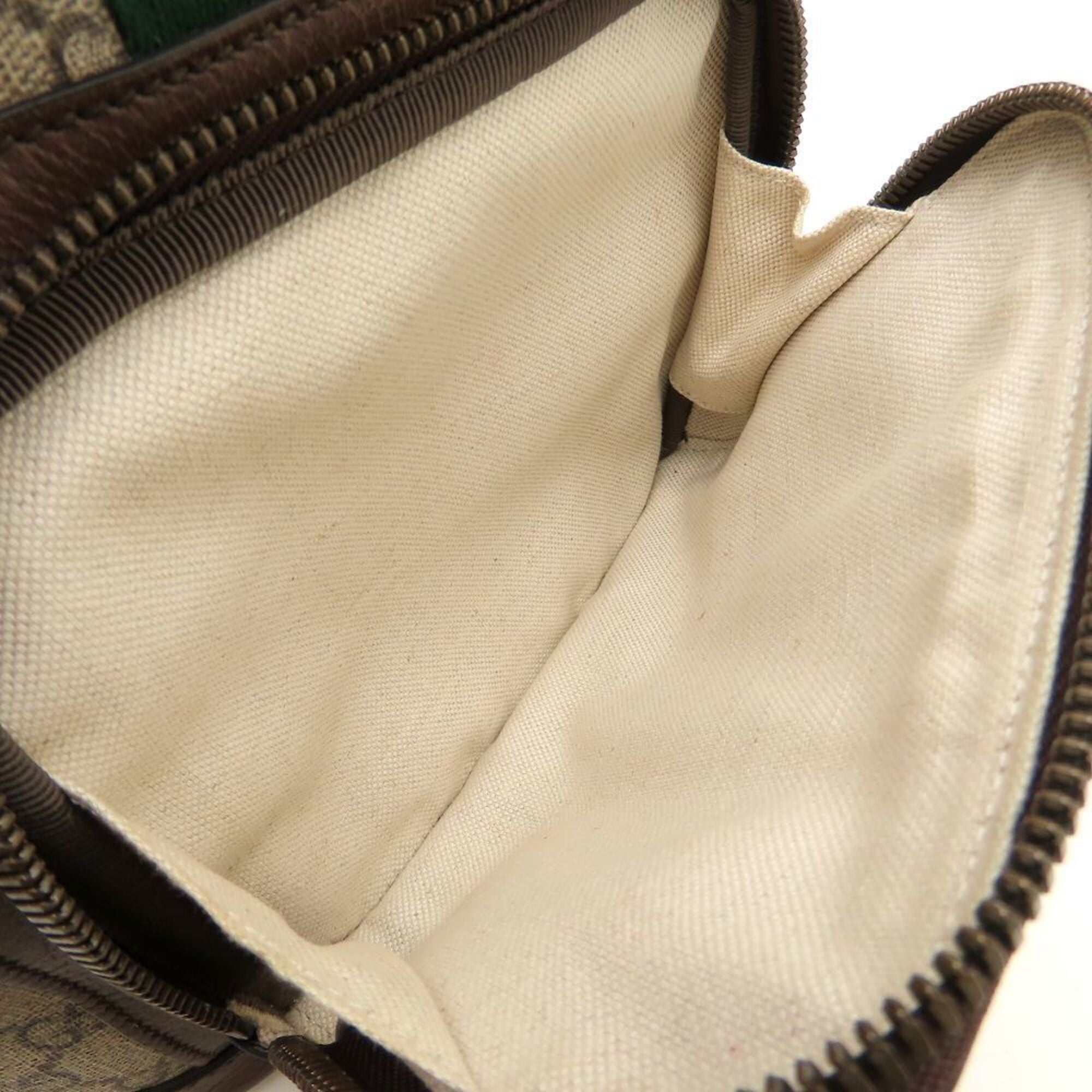 Gucci Beige Brown Gg Supreme Canvas Leather Backpack (Pre-Owned)