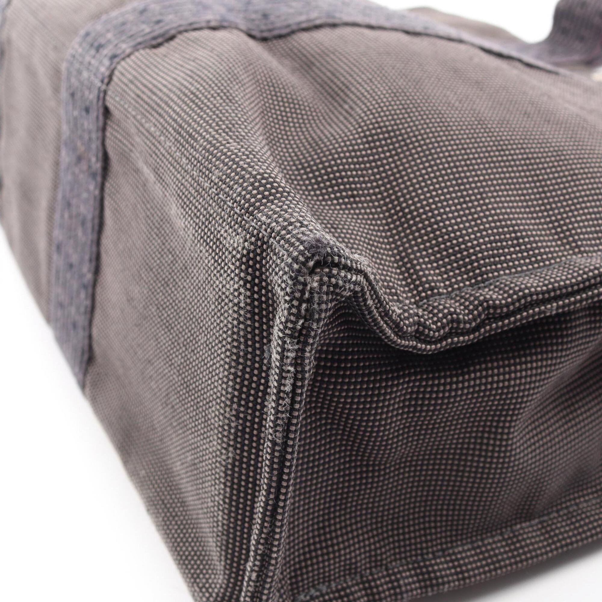 Hermes Gray Nylon Canvas Handbag Tote Bag (Pre-Owned)