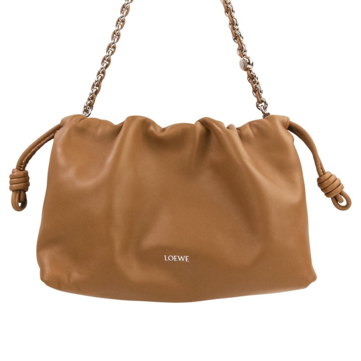 Loewe Flamenco Brown Leather Handbag Shoulder Bag (Pre-Owned)
