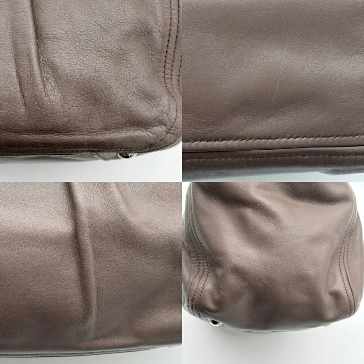 Prada Dark Gray Grayish Leather Tote Bag (Pre-Owned)