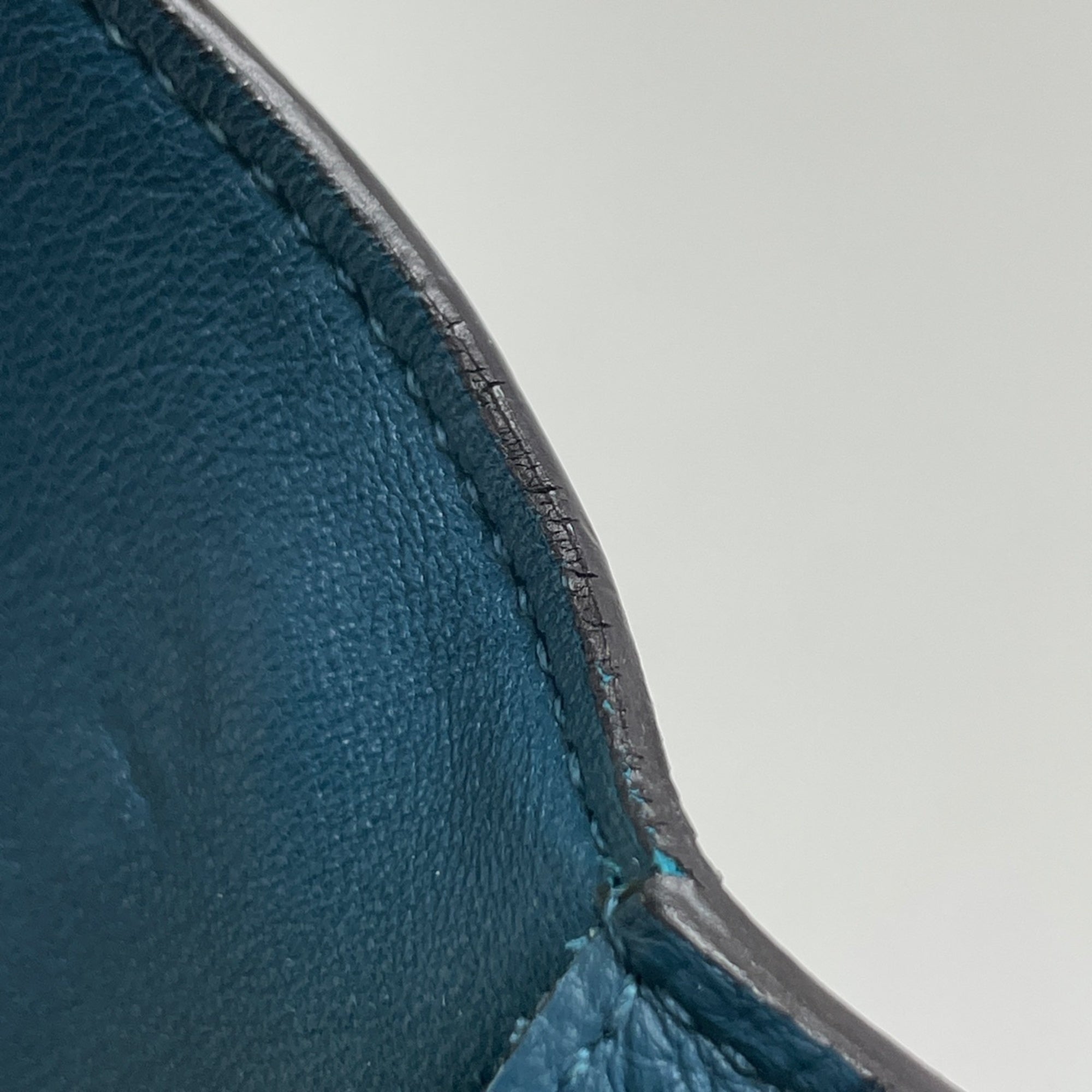 Hermes Blue Jean Togo Leather Swift Leather Wallet (Bi-Fold) (Pre-Owned)