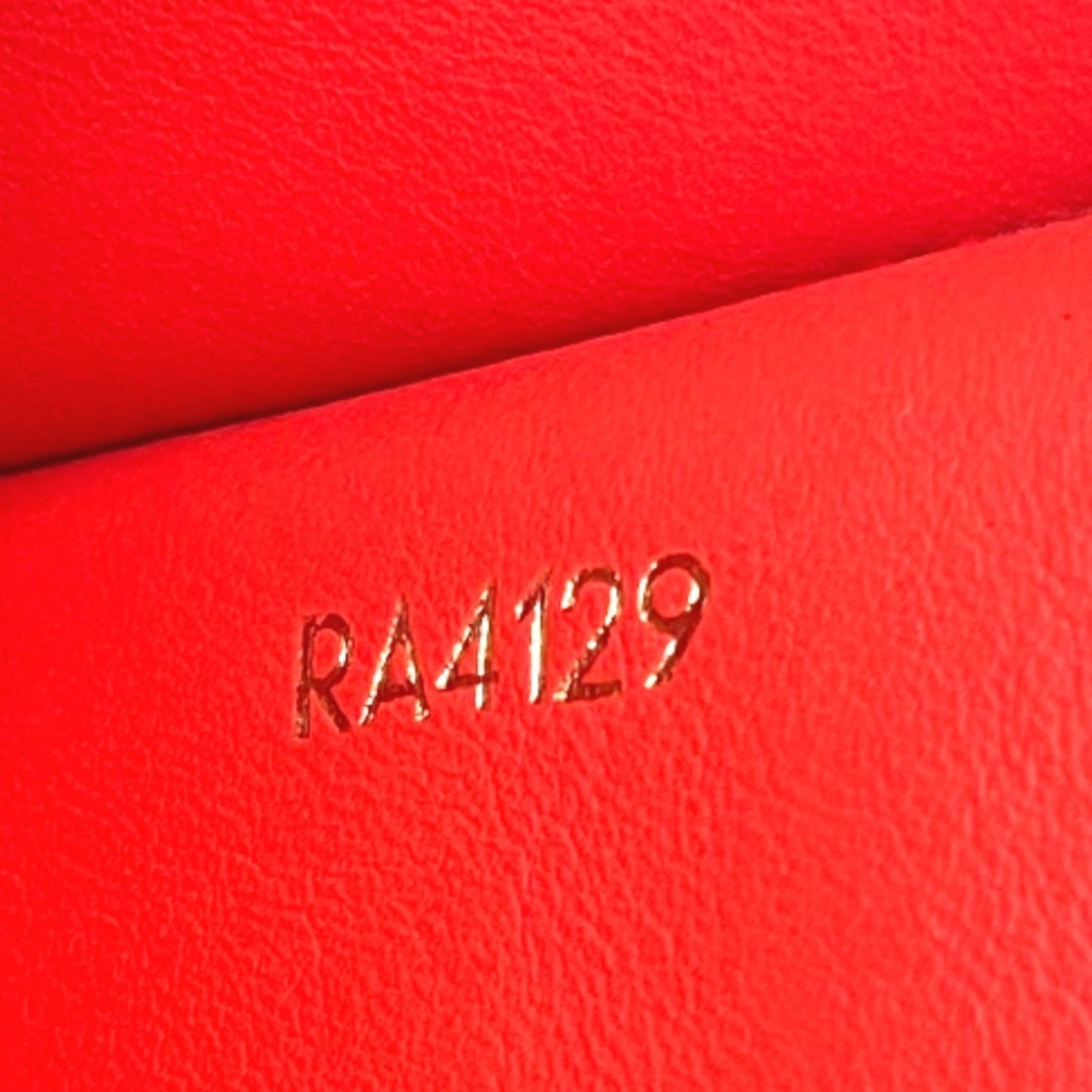 Louis Vuitton Red Color Leather Wallet (Tri-Fold) (Pre-Owned)