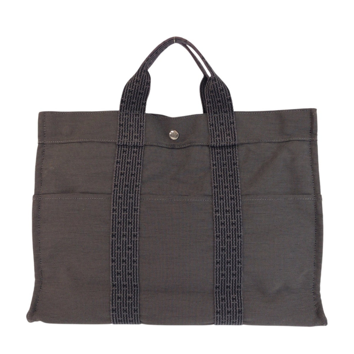 Hermes Gray Polyamide Polyester Handbag Tote Bag (Pre-Owned)